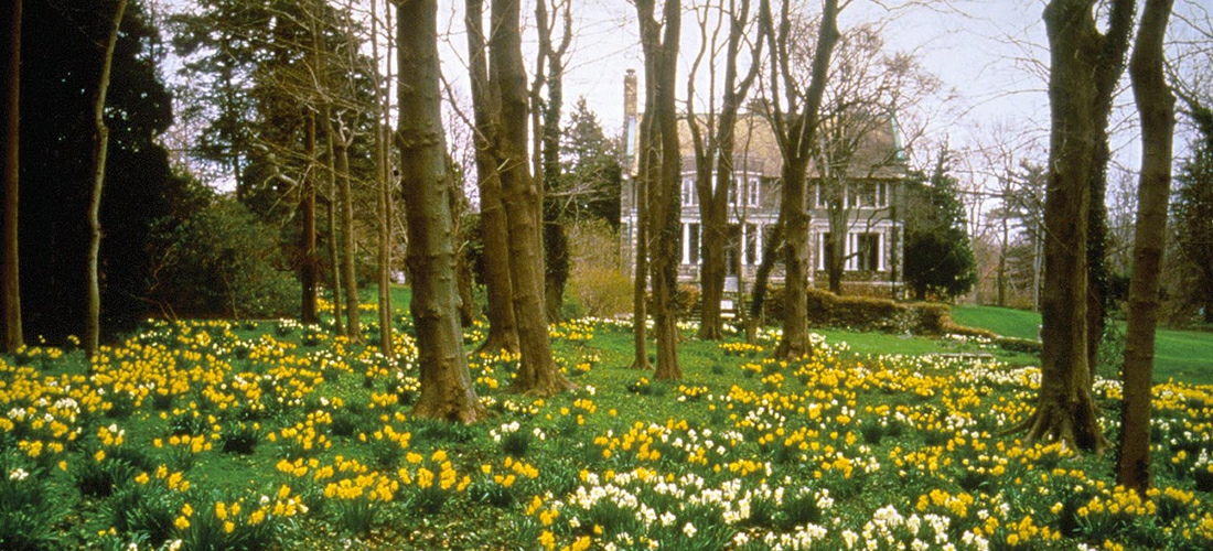 Blithewold Mansion, Gardens, Arboretum a 33-acre historic property situated on Bristol Harbor overlooking Narragansett Bay in Bristol.