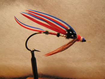 Ole Glory - an artistic fly tied to the theme of the flag
