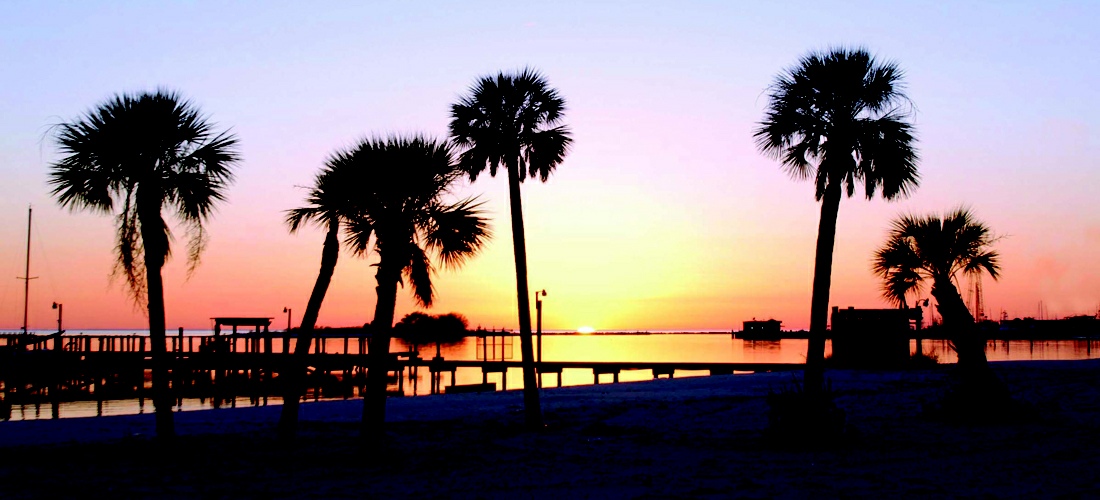 Beautiful Sunset off the gulf coast shores of Mississippi