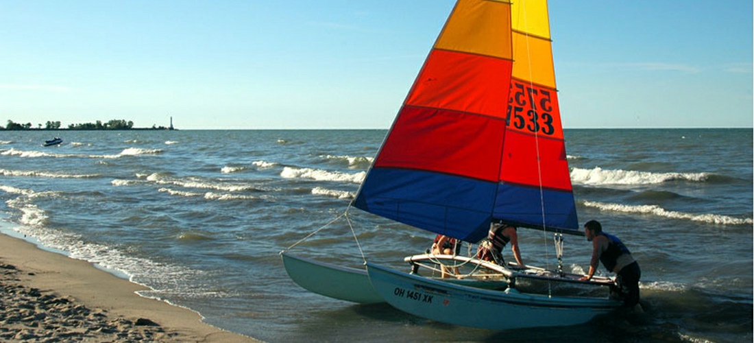 Catch the wind and sail Lake Erie in the beautiful summer months in Ohio.