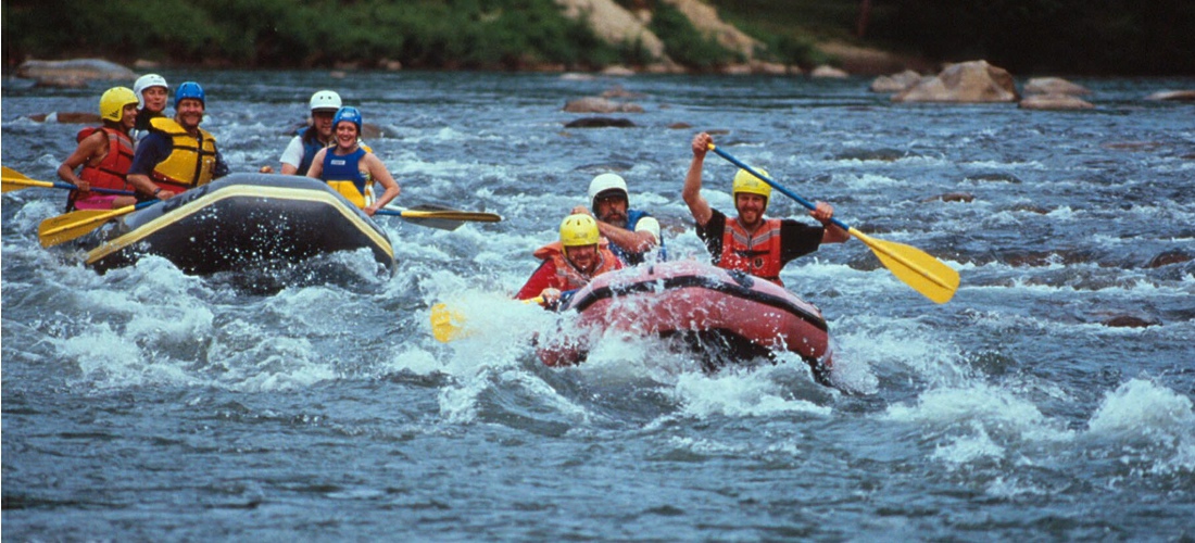 Whitewater rafting Nolichucky River in Tennessee. TN  family float trips, riverside camping, mountain biking tours and overnight accomodations - See America!